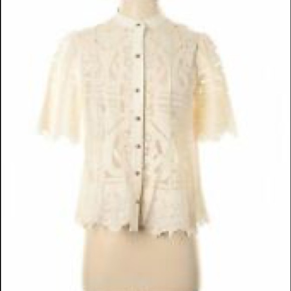 Floreat Off White Intricate Blouse size 8